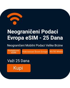 Aktivirajte Neograničene Evropske Podatke eSIM - 25 Dana