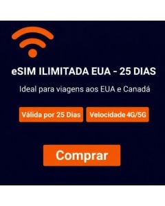 eSIM ilimitado EUA - 25 dias
