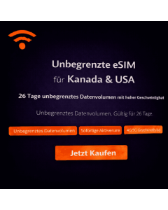 26 Tage unbegrenzte eSIM für Kanada
