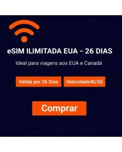 eSIM ilimitado EUA - 26 dias