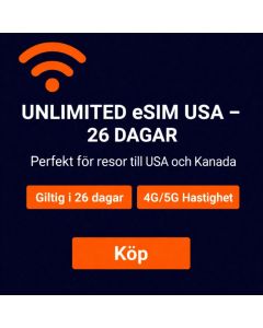 Obegränsat eSIM USA - 26 dagar