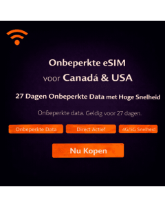 27 dagen onbeperkt gebruik van een Canada eSIM