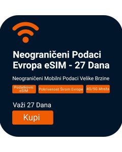 Aktivirajte Neograničene Evropske Podatke eSIM - 27 Dana