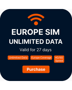 27 Days Unlimited data SIM for Europe