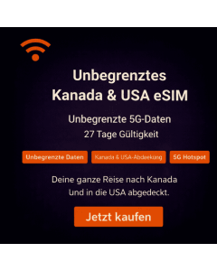 27 Tage unbegrenzte eSIM für Kanada