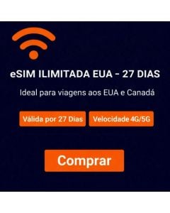 eSIM ilimitado EUA - 27 dias