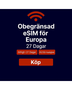 Obegränsad data i Europa i 27 dagar
