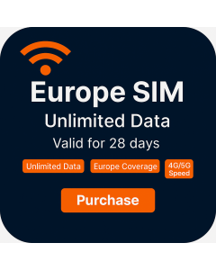 28 Days Unlimited data SIM for Europe