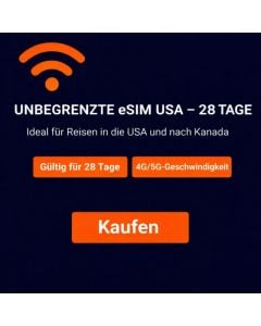 Unbegrenzte eSIM USA - 28 Tage