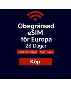 Obegränsad data i Europa i 28 dagar