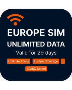 29 Days Unlimited data SIM for Europe