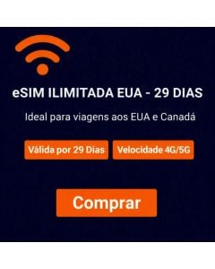 eSIM ilimitado EUA - 29 dias