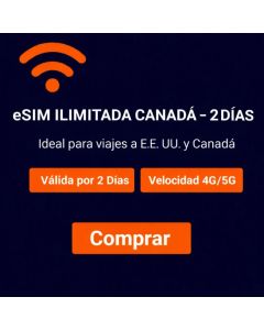 eSIM ilimitada CANADÁ - 2 días
