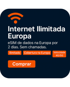 Dados ilimitados da Europa - 2 dias