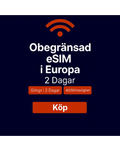 Obegränsad data i Europa - 2 dagar