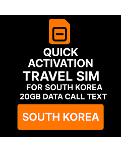 Quick Activation Travel SIM for South Korea 20GB Data Call Text