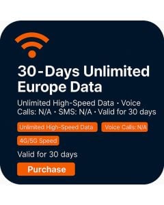 Unlimited Europe Data 30 days