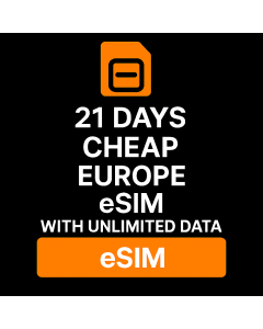 21 Days Cheap Europe eSIM with Unlimited Data