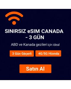 Sınırsız eSIM Kanada - 3 Gün
