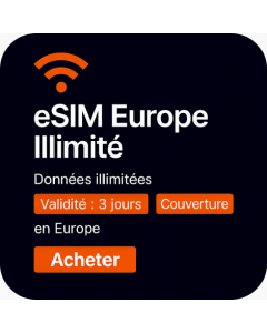 Données illimitées en Europe - 3 jours