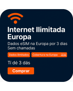 Dados ilimitados da Europa - 3 dias