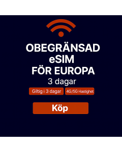 Obegränsad data i Europa - 3 dagar