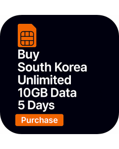 Buy South Korea Unlimited 10GB Data SIM 5 Days