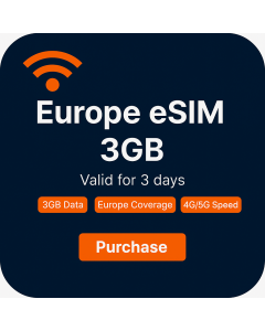 3GB 3 Days Best eSIM For European Travelers