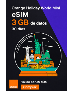 Mini eSIM Holiday World de 3 GB