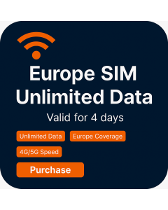 4 Days Unlimited data SIM for Europe