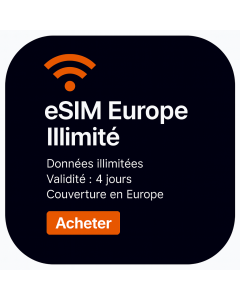 Données illimitées en Europe - 4 jours