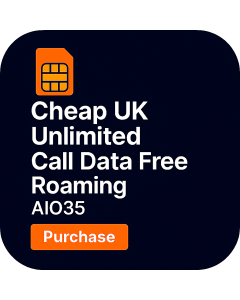 Cheap UK Unlimited Call Data Free Roaming AIO35