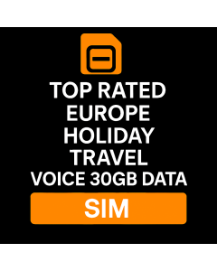 Top Rated Europe Holiday Travel SIM Voice 30GB Data