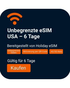 USA eSIM mit unbegrenztem Datenvolumen für 6 Tage kaufen
