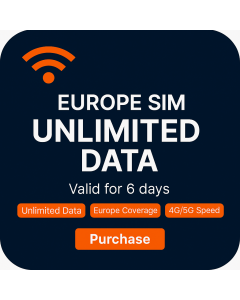 6 Days Unlimited data SIM for Europe