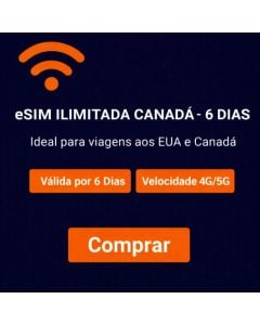 eSIM ilimitado no Canadá - 6 dias