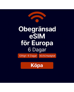 Obegränsad data i Europa - 6 dagar