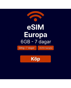 eSIM Europa 6 GB - 7 dagar