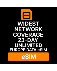 Widest Network Coverage  23-Day Unlimited Europe Data eSIM