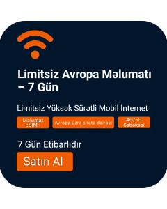 Limitsiz Avropa Data eSIM-ini aktivləşdirin | 6 Gün etibarlılıq