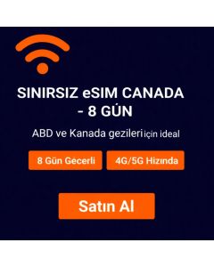 Sınırsız eSIM Kanada - 8 Gün