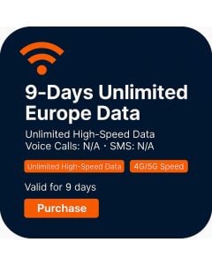 9-Days Unlimited Europe Data
