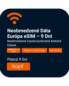 Aktivujte Neobmedzenú Európsku Dátovú eSIM | £28 | Platnosť 9 Dni