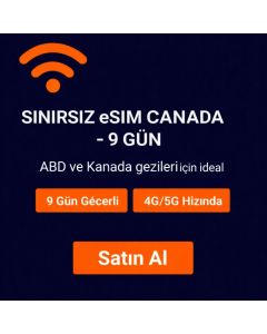 Sınırsız eSIM Kanada - 9 Gün