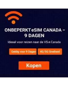 Onbeperkt eSIM CANADA - 9 dagen