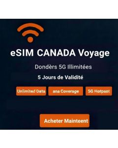 eSIM Canada illimitée de 5 jours