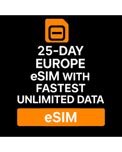25-Day Europe eSIM with Fastest Unlimited Data