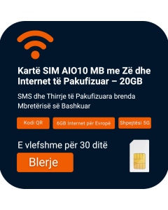 Porosit SIM Three Mobile 10GB UK + 6GB Roaming Të Dhëna & Zëri | 10 £ për 30 Ditë
