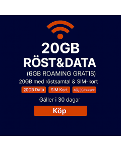 Three Mobile (AIO10) UK och Roaming SIM-kort - Obegränsade Samtal och SMS i Storbritannien