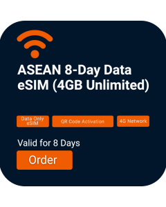 ASEAN 8-Day Data eSIM (4GB Unlimited)